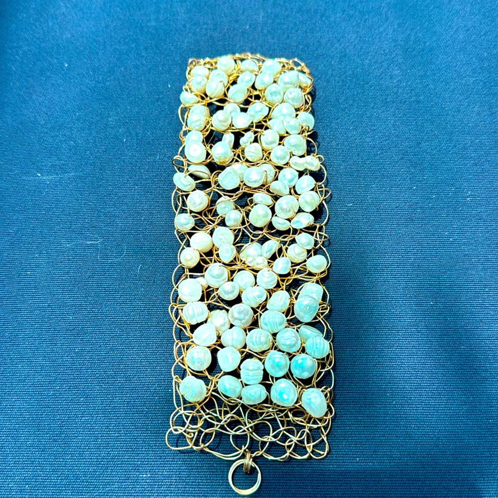 Pearl cuff bracelet. REAL PEARLS!
